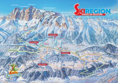 Lyžařská mapa střediska Ramsau / Dachstein