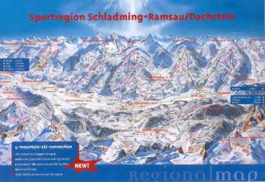 Lyžařská mapa oblasti Schladming / Ramsau am Dachstein